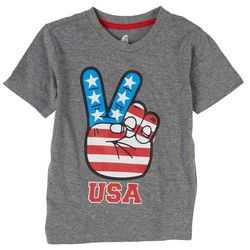 ADTN Little Boys Patriotic Peace USA Short Sleeve T-Shirt