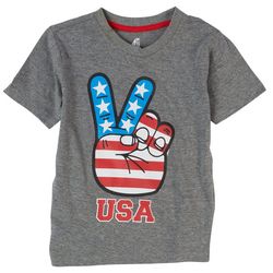 ADTN Big Boys Patriotic Peace USA Short Sleeve T-Shirt
