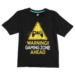 Big Boys Warning Game Zone Sinage Short Sleeve T-Shirt