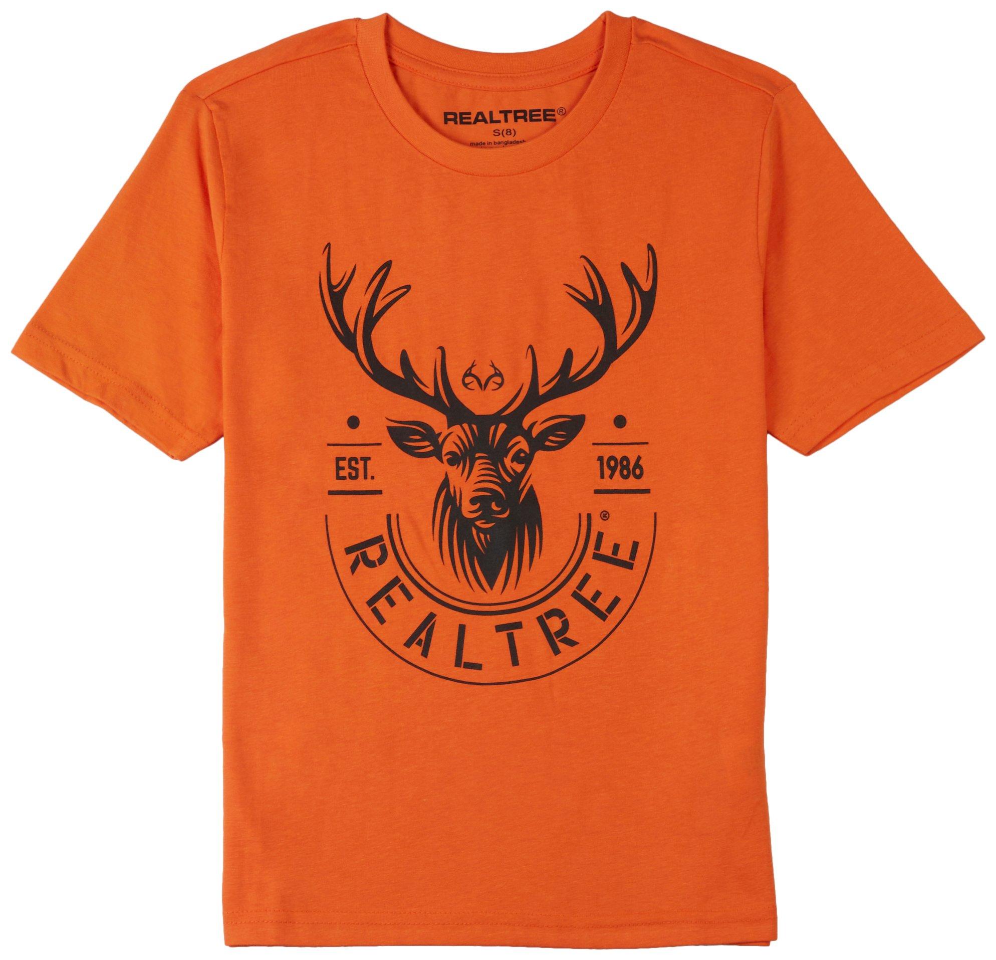 Big Boys Deer Head Graphic Short Sleeve Top