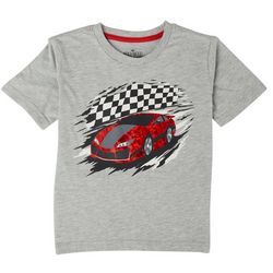 Hollywood Little Boys Race Car Screen Print T-Shirt