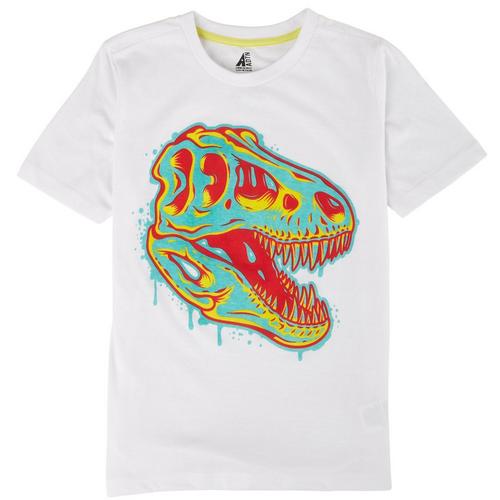 Big Boys T-Rex Dinosaur Head Short Sleeve T-Shirt
