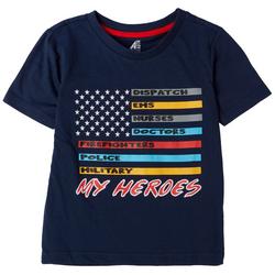 Little Boys My Heroes Flag Short Sleeve T-Shirt