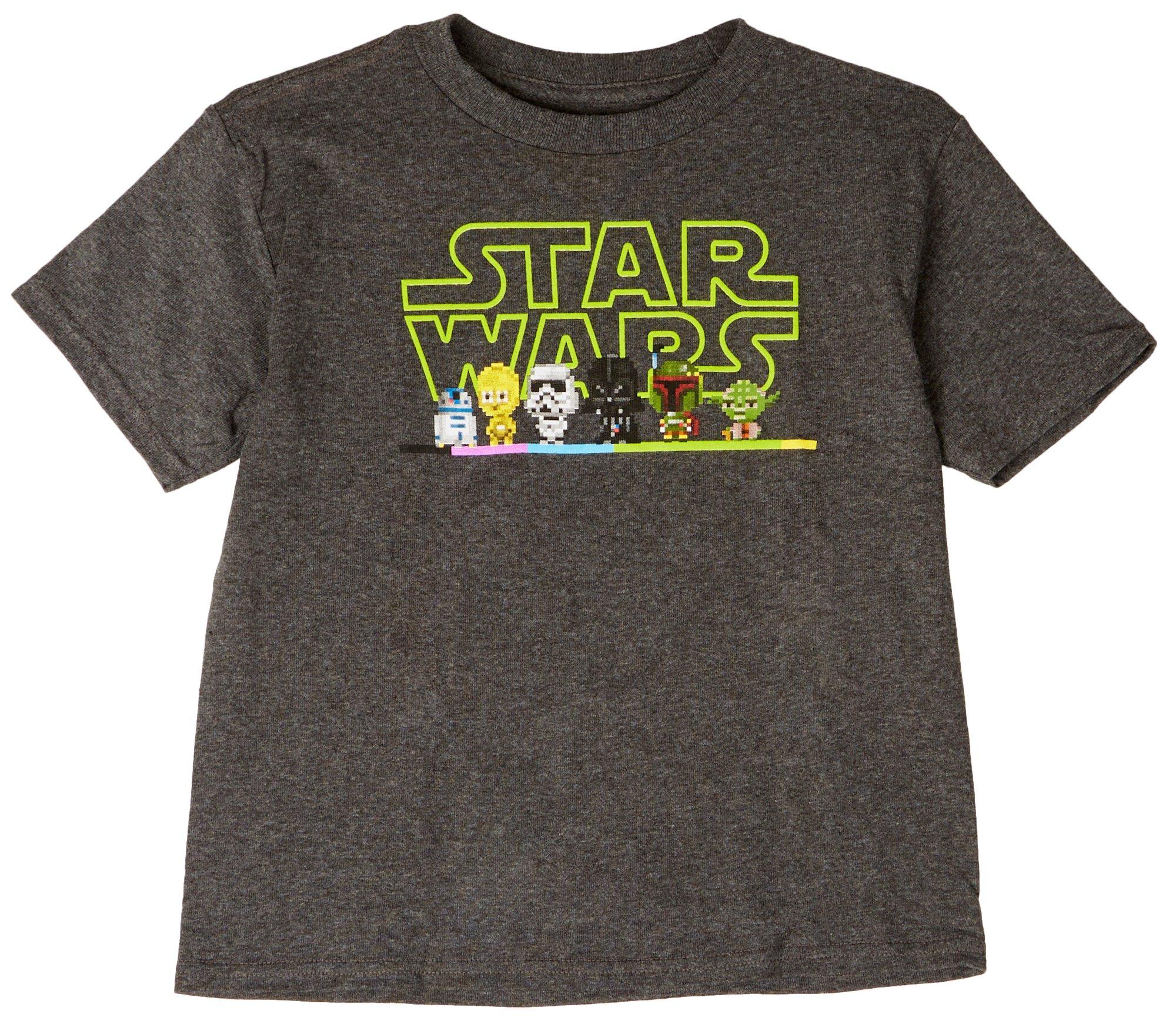 Star Wars Little Boys Pixel Wars Graphic Short Sleeve Tee