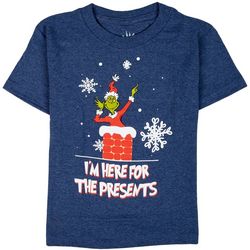 Little Boys Grinch Here For The Holidays Short Sleeve Tee