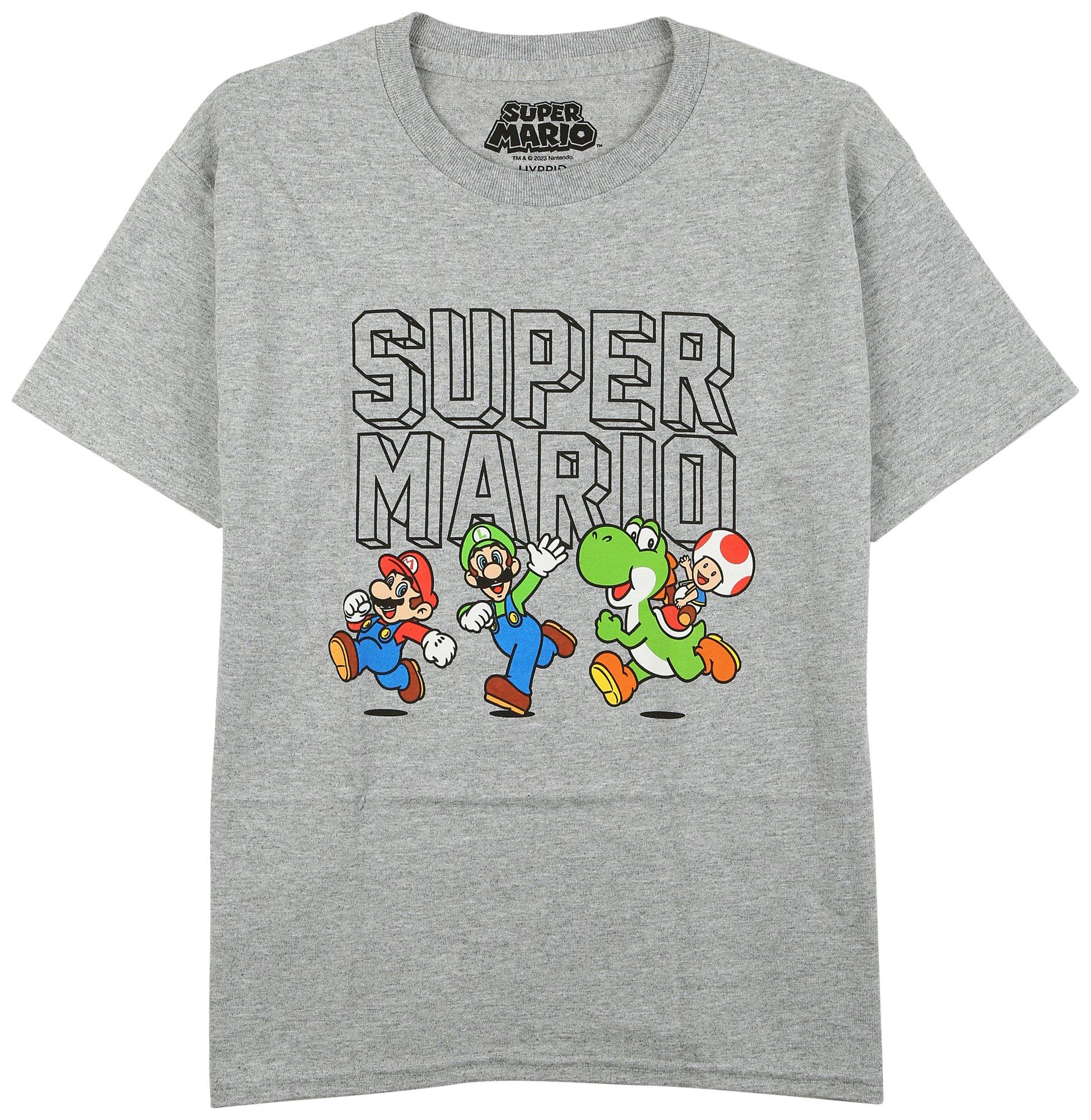 Super Mario Brothers Big Boys Mario Short Sleeve Top
