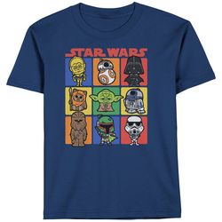 Star Wars Little Boys Chibi Character Block Print T-Shirt