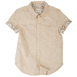 Denim & Flower Little Boys Frond Button Down Cuff Shirt