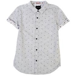 Big Boys Seagull Print Cuff Button Down Shirt