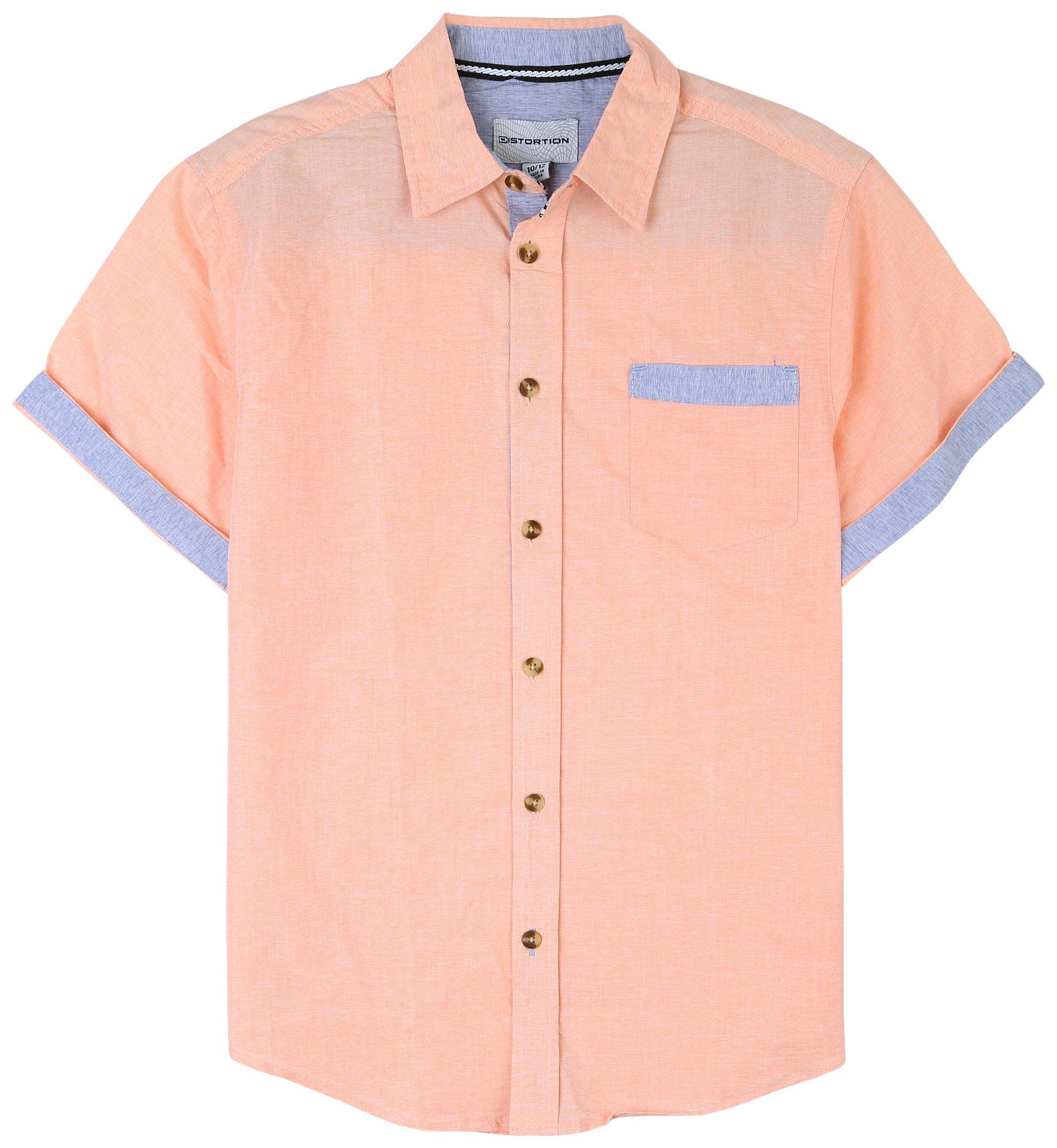 Big Boys Melange Button-Up Woven Shirt