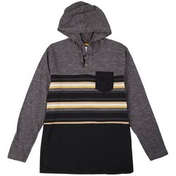 Distortion Big Boys Long Sleeve Hooded Stripe Pull Over