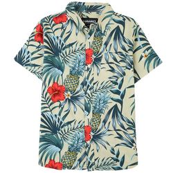 Tony Hawk Big Boys Tropical Button Down Shirt