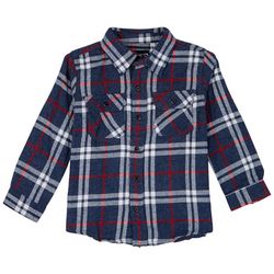 Tony Hawk Little Boys Long Sleeve Small Plaid Flannel Shirt