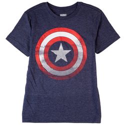 Captain America Big Boys Vintage Shield Logo T-Shirt