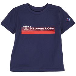 Champion Little Boys Striped Logo T-Shirt