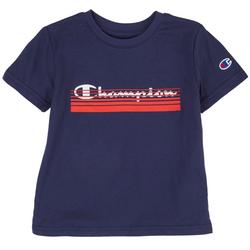 Little Boys Striped Logo T-Shirt