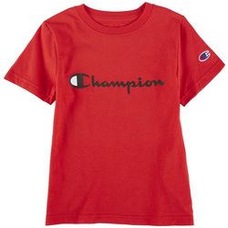 Champion Big Boys Classic Script Logo Short Sleeve T-Shirt