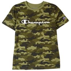 Big Boys Camo Script Logo Short Sleeve T-Shirt