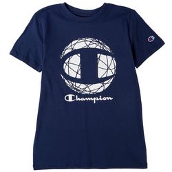 Champion Big Boys Globe Logo Short Sleeve T-Shirt