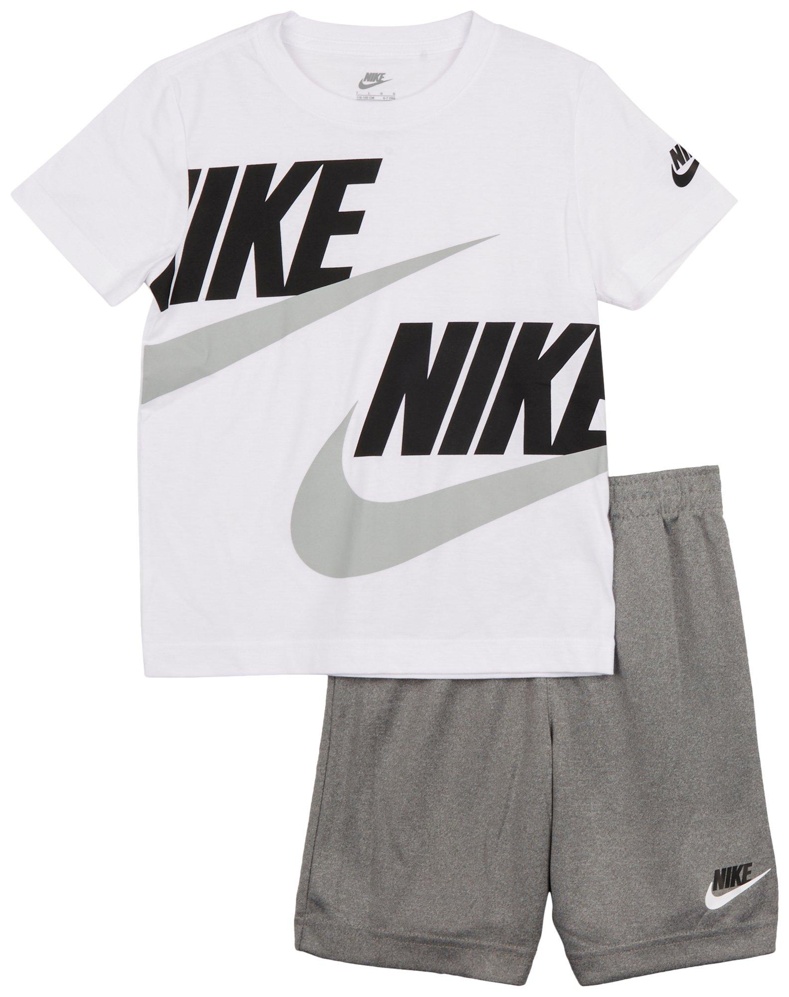 Nike Little Boys 2-pc. Split Futura Nike Swoosh T-Shirt Set