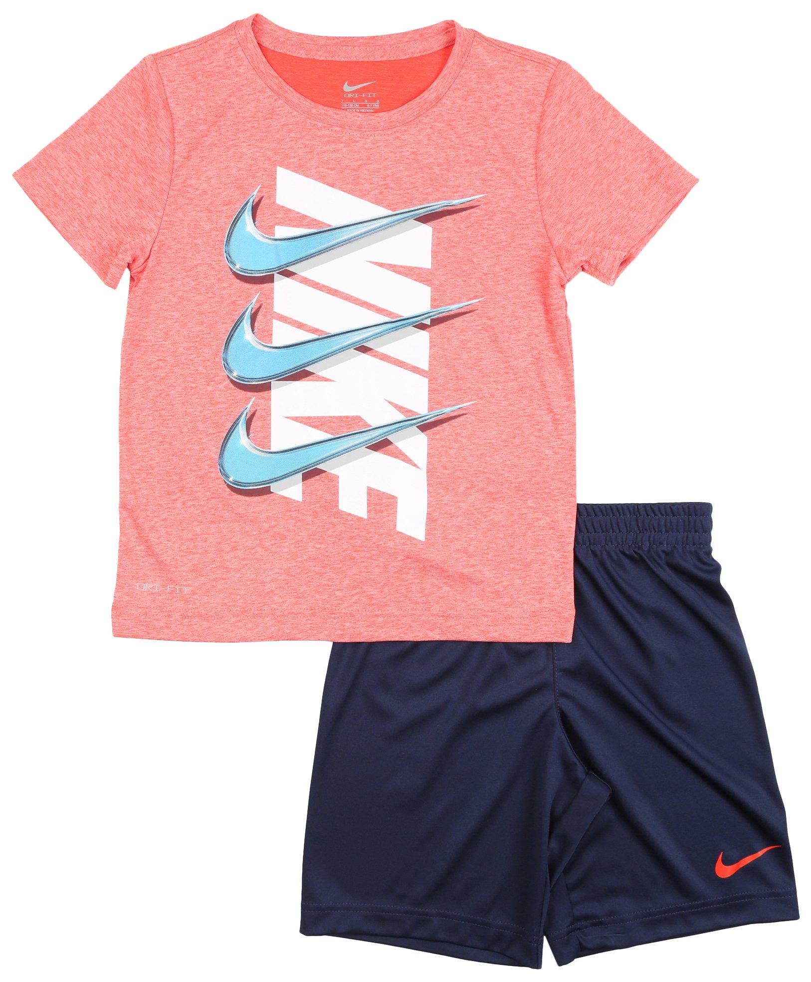 Nike Little Boys 2-pc. Triple Swish Wrap T-Shirt Set