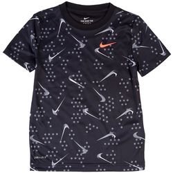Nike Little Boys All-Over Swoosh Logo & Dot T-Shirt