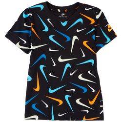 Nike Little Boys All-Over Swoosh Logo Print T-Shirt