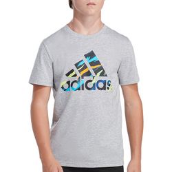 Adidas Big Boys Heather Tiger Camo Short Sleeve T-Shirt