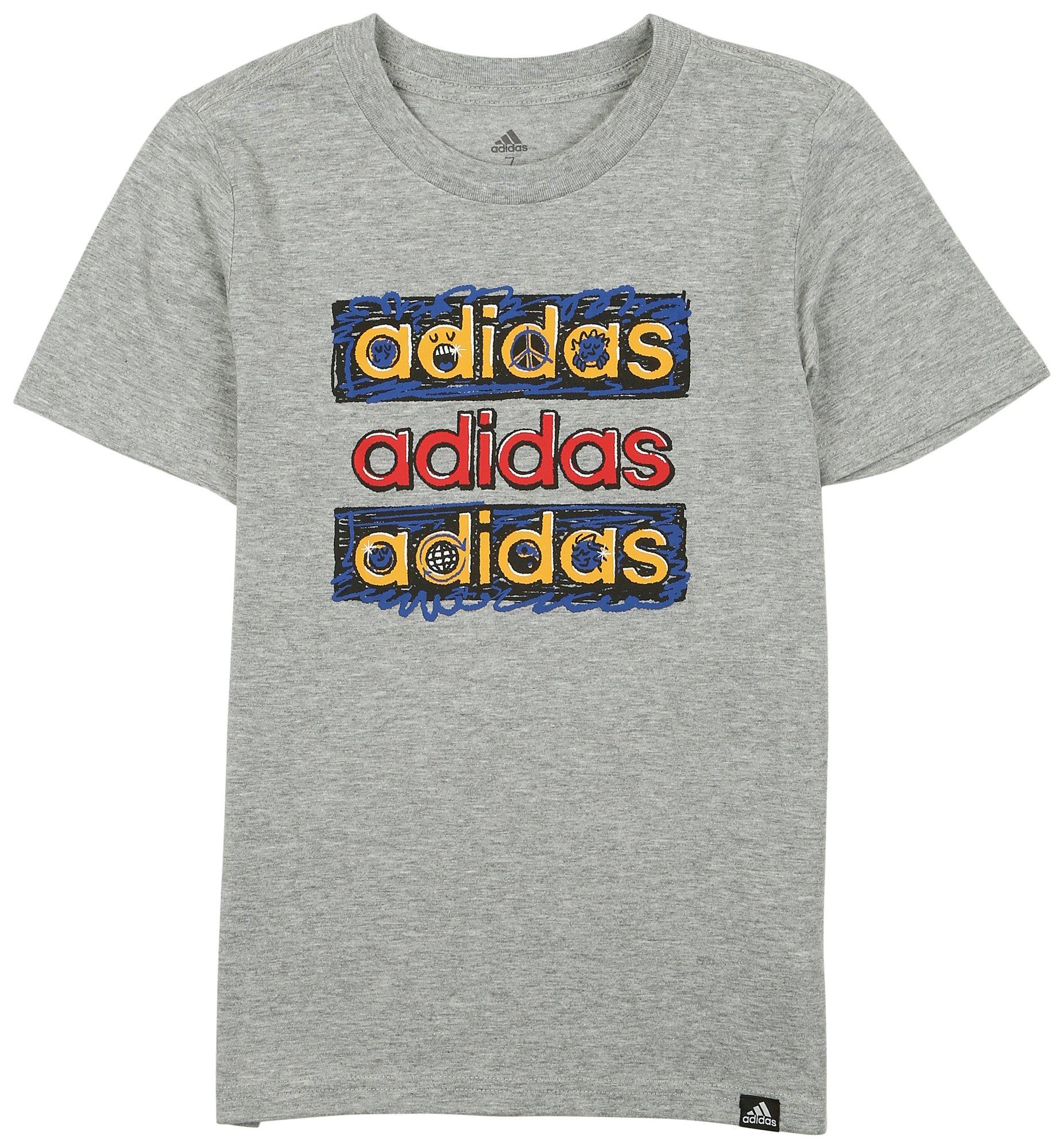 Adidas Little Boys Doodle Stack Short Sleeve T-Shirt