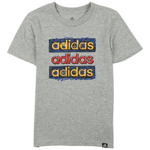Adidas Little Boys Doodle Stack Short Sleeve T-Shirt