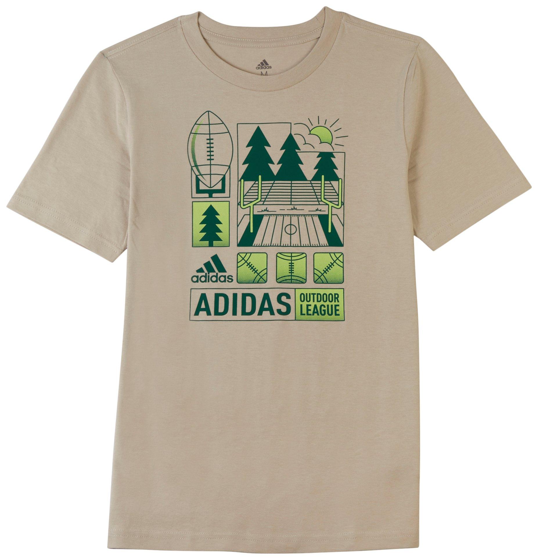 Adidas Big Boys Outdoor Court Short Sleeve T-Shirt