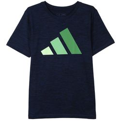 Adidas Big Boys Poly Melange Logo Short Sleeve T-Shirt