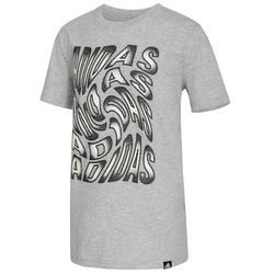 Adidas Big Boys Warped Logo Glow Short Sleeve T-Shirt