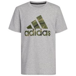 Adidas Big Boys Tiger Camo Logo Short Sleeve T-Shirt