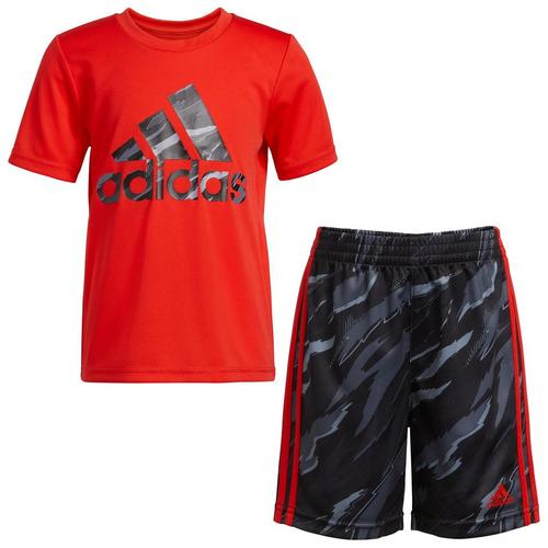 Adidas Little Boys 2-pc. Camo Logo T-Shirt Set