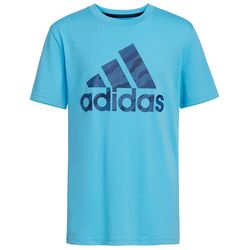 Adidas Big Boys Tiger Stripe Camo Logo Short Sleeve T-Shirt