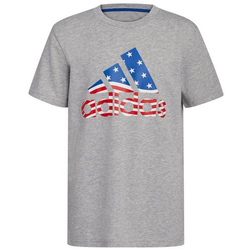 Adidas Big Boys USA Logo Short Sleeve T-Shirt