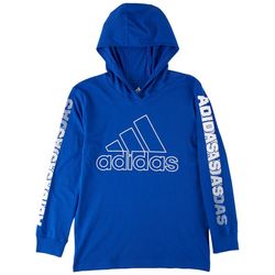 Adidas Big Boys Hooded Logo Long Sleeve T-Shirt