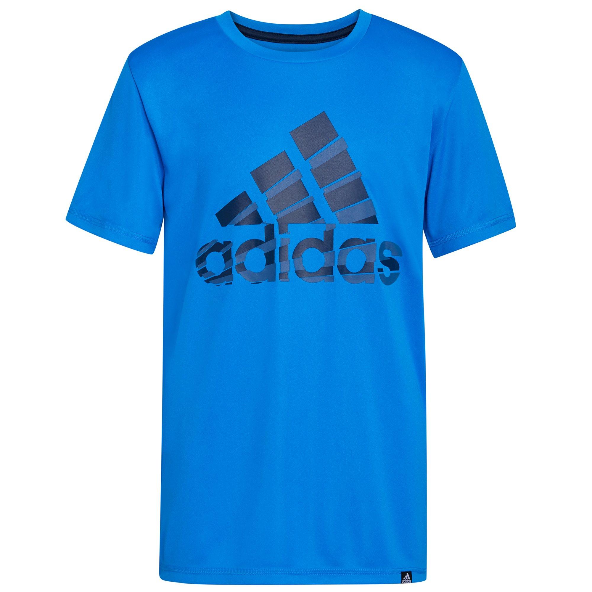 Big Boys Blue Rush Adidas Logo Short Sleeve T-Shirt