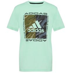 Adidas Big Boys Tiger Camo Box Logo Short Sleeve T-Shirt
