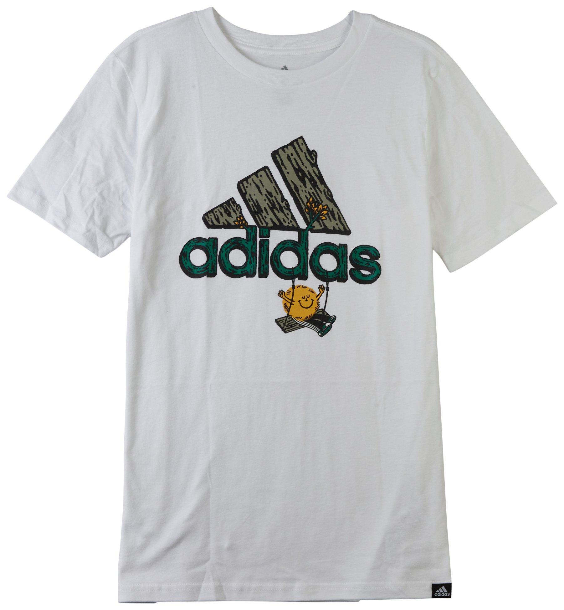 Adidas Big Boys Warm Fuzzy Logo Short Sleeve T-Shirt