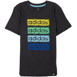 Adidas Little Boys Logo Screen print Short Sleeve T-Shirt