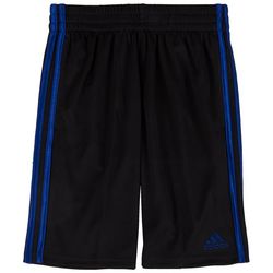 Adidas Big Boys Classic 3 Blue Stripe Mesh Shorts