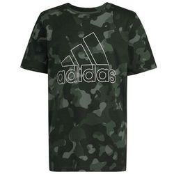 Adidas Big Boys Logo Core Camo Short Sleeve T-Shirt
