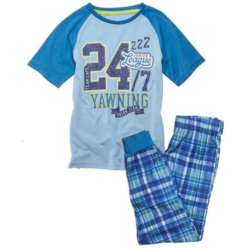 Cloud 9 Boys 2-pc. Colorblock Plaid Pajama Set