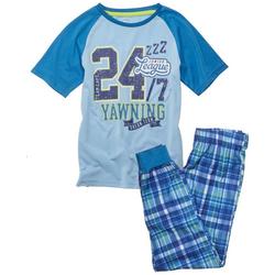 Boys 2-pc. Colorblock Plaid Pajama Set