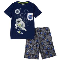 Sleep On It Big Boys 2-pc. Astronaut Tee & Short Pajama Set