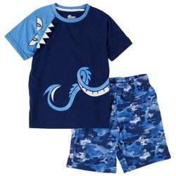 Sleep On It Big Boys 2-pc. Creature Tee & Short Pajama Set