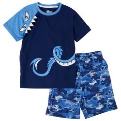 Big Boys 2-pc. Creature Tee & Short Pajama Set