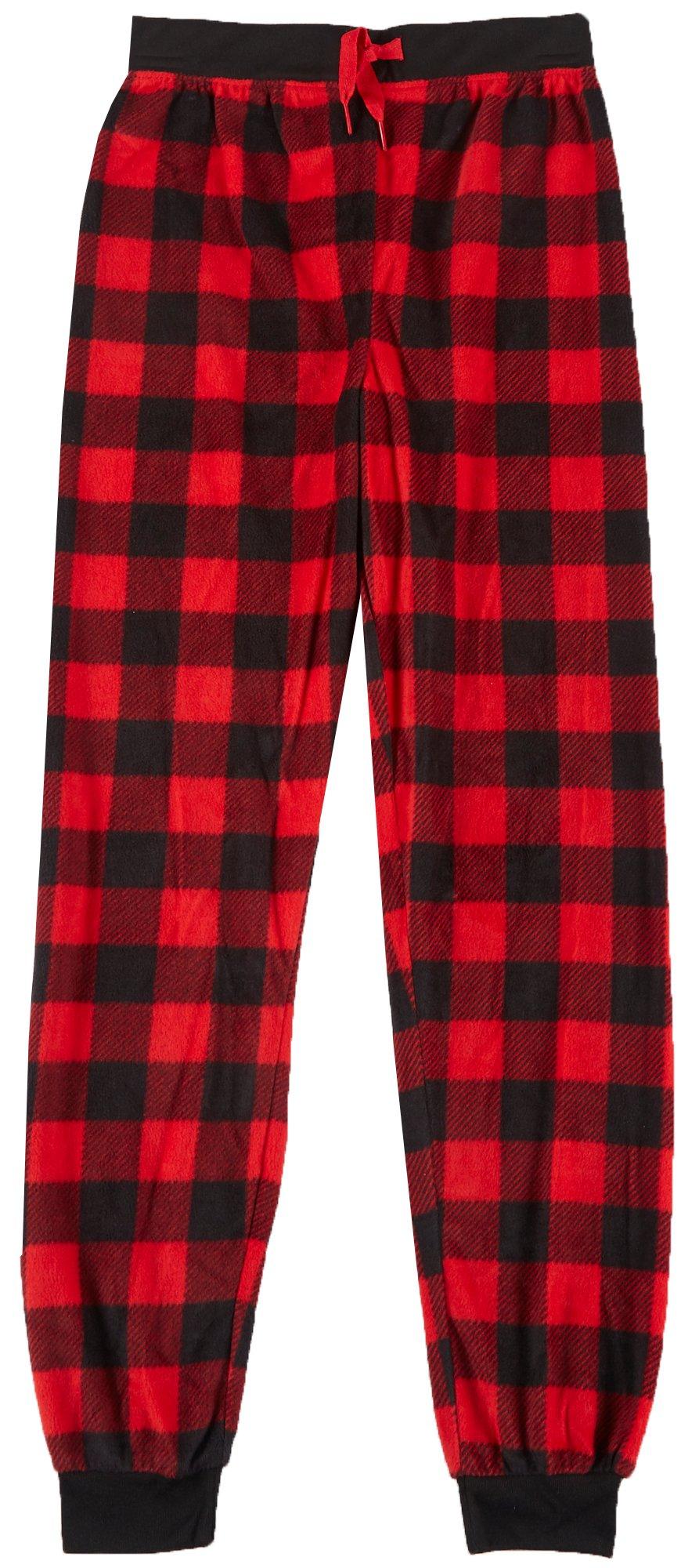 red plaid jogger pajamas